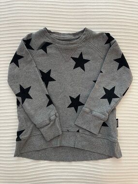 Nununu Gray Sweatshirt with Black Star Print